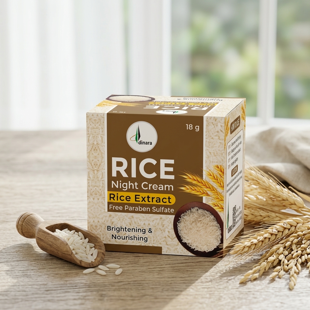 Dinara Rice Night Cream with Rice Extract – Brightening & Nourishing (18g)