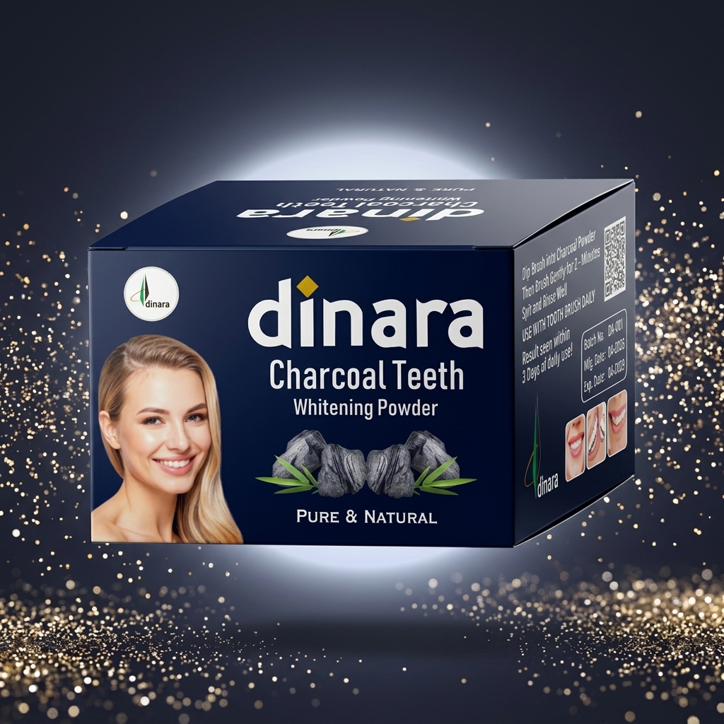 Dinara Charcoal Teeth Whitening Powder – Pure & Natural Teeth Cleaning Powder